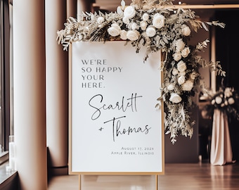 Wedding Welcome Sign, Templett Welcome Poster, Printable Wedding Welcome, Minimalist Welcome sign, Edit with TEMPLETT, WLP-PAL 7349