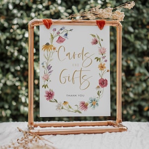 Cards and Gifts Sign, Wildflower Cards Sign, Gifts Table Sign, Books and Cards Sign, Floral Cards and Gifts, TEMPLETT, WLP-WIL 5774
