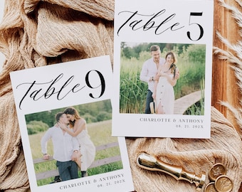 Photo Table Numbers, Minimalist Table Numbers, Wedding Photo Table Numbers, Reception Table Numbers, 5x7, 4x6, Edit w TEMPLETT, WLP-ROC 8184