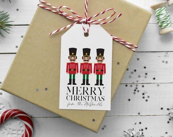 Nutcracker Christmas Gift Tag, Printable Christmas Tags, Christmas Gift Tags, Instant Download, Edit with TEMPLETT, WLP-CHT 3794