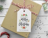 Christmas Gift Tag Template, Printable Merry Christmas Favor Tag, Personalized Tags, Teacher Gift Tag,  Templett, WLP-CHT 3779