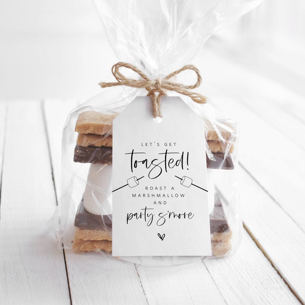 Lets Get Toasted Tag, Smores Wedding Favor Tag, Instant Download, Printable Smore Favor Tag Template, Edit with TEMPLETT, WLP-SMO 4726