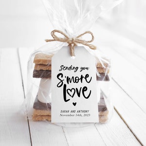 Sending you Smore Love Tag, Wedding Favor Tag Template, Instant Download, Smore Favor Tag Printable, Edit with TEMPLETT, WLP-SMO 4728