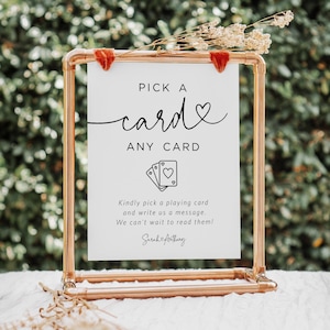 Playing Cards Guestbook Sign, Pick a Card Guestbook Sign, Guestbook Alternative Sign, Edit with TEMPLETT, WLP-PAL 7668