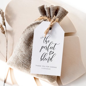 The Perfect Blend Favor Tag, Wedding Favor tag, Coffee Favor Tag, Edit with TEMPLETT, Tea Favor Tag, Instant Download,  WLP-SOU 598