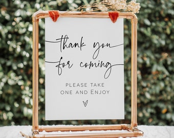 Minimalist Thank You Favors Sign, Thank you Favors Sign, Printable Thank You Sign, Shower Sign, Edit with TEMPLETT, WLP-PAL 5612