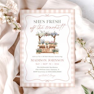 She's Fresh Off the Market Bridal Shower Invitation, Flower Stand Bridal Invitation, Bridal Shower Invitation, Edit w TEMPLETT