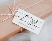 Merry Christmas Tag, Minimalist Christmas Tag, Holiday Gift Tag Template, Edit with TEMPLETT, Personalized Christmas Tags, WLP-CHT 6907
