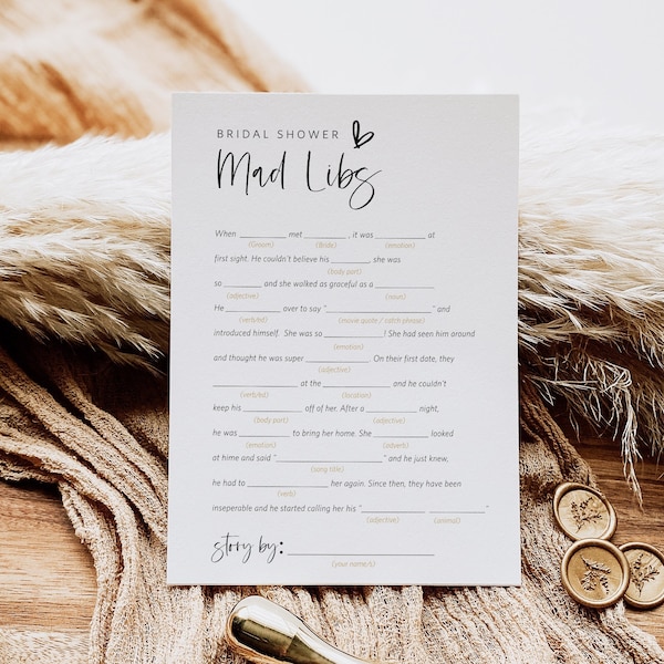 Bridal Shower Mad Libs - Etsy