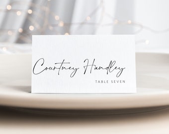 Place Card Template, Wedding Escort Card Printable, Minimalist Place Card, Name Card, Instant Download, Edit with TEMPLETT, WLP-SAL 5496