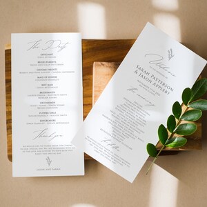 Botanical Wedding Program, Printable Wedding Ceremony Program, Herb Wedding Program Template, Edit with TEMPLETT, WLP-FHE 3685