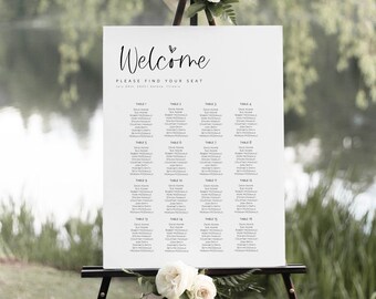 Wedding Seating Chart, Templett Seating Chart, Wedding Seating Chart Poster, Wedding Seating, Minimalist, WLP-SIL 3596