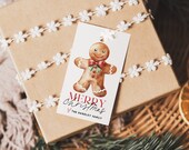 Christmas Gingerbread Man Tag, Christmas Gift Tag, Gift Tag Template, Edit with TEMPLETT, Personalized Christmas Tags, WLP-CHT 6758