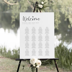 Wedding Seating Chart, Templett Seating Chart, Wedding Seating Chart Poster, Wedding Seating, Minimalist, WLP-SIL 3596