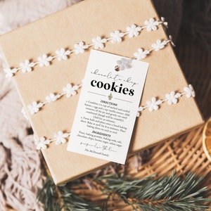 Christmas Cookies Tag, Printable Recipe Favor Tags, Christmas Gift Tags, Editable Recipe Tags, Edit with TEMPLETT, WLP-CTA 6754