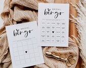 Minimalist Bridal Bingo,  Bridal Shower Bingo Game, Printable Bingo Cards, Editable Bingo Card, Edit with TEMPLETT, WLP-SIL 4130