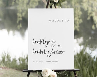 Minimalist Welcome Sign, Printable Shower Welcome Poster, Modern Welcome Sign, Baby and Bridal Shower Poster, TEMPLETT, WLP-SIL 3600