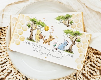 Editable Winnie the Pooh Chocolate Bar Wrapper Template, Candy Bar Wrapper Label, Printable Pooh Wrapper Template, TEMPLETT, WLP-POH 8276