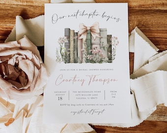 Our Next Chapter Begins Bridal Shower Invitation, Storybook Bridal Shower Invitation,  A New Chapter Invitation, TEMPLETT, WLP-WBO 8306