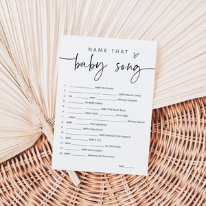 Name that Baby Song, Baby Shower Song Game, Editable Baby Game, Minimalist, Edit with TEMPLETT, WLP-PAL 5729