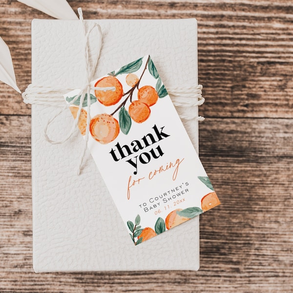 Oranges Thank You Tag, Printable Favor Tag Template, Citrus Favour Tag, Edit with TEMPLETT, Edit Yourself, WLP-ORA 5750