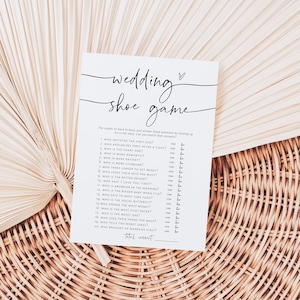 Wedding Shoe Game, Fun Couples Game, Minimalist Couples Shoe Game, 100% Editable Text, Edit with TEMPLETT, WLP-PAL 5676