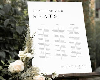 Wedding Seating Chart, Templett Seating Chart, Wedding Banquet Seating Chart, Long Tble Seating, Wedding Seating, Minimalist, WLP-SLI 3070