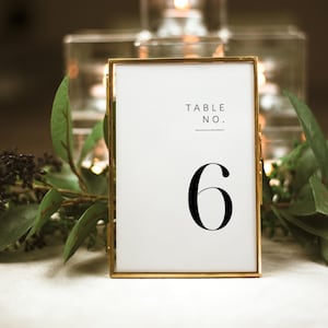 Números de mesa de boda minimalistas, números de mesa modernos, números de mesa Templett, números de mesa de recepción, 5x7, 4x6, 3x5, WLP-SLI 2988