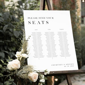 Wedding Seating Chart, Templett Seating Chart, Wedding Banquet Seating Chart, Long Tble Seating, Wedding Seating, Minimalist, WLP-SLI 3070