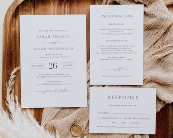 Script Wedding Invitation, Calligraphy Wedding Invitation, Printable Wedding Suite, Templett Wedding Invitation, WLP-SCR 2737