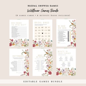 Wildflower Bridal Shower Game Bundle Baby Shower Games Games - Etsy