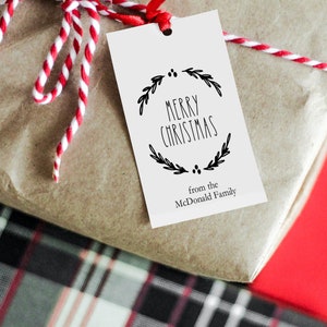 Rustic Christmas Gift Tag Template, Printable Christmas Tags, Christmas Holly Gift Tags, Merry Christmas Tag, TEMPLETT, WLP-CHT 3793