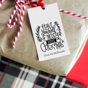 Rustic Christmas Gift Tag Template, Printable Christmas Tags, Script Gift Tags, Instant Download ...