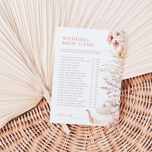 Wedding Shoe Game, Fun Couples Game, Tea Party Couples Shoe Game, 100% Editable Text, Edit with TEMPLETT, WLP-PTE 7396