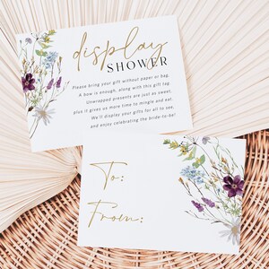 No Wrap Shower Card, Enclosure Card Set, Display Shower Insert Card, Wildflowers No Wrap Shower, Details Card, TEMPLETT, WLP-PRW 5739