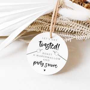 Lets Get Toasted Tag, Smores Wedding Favor Tag, Instant Download, Printable Smore Favor Tag Template, Edit with TEMPLETT, WLP-SMO 4731