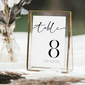 Minimalist Wedding Table Numbers, Modern Table Numbers, Templett Table Numbers, Reception Table Numbers, 5x7, 4x6, 3x5, WLP-DAL 4460