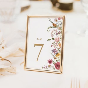 Wildflower Wedding Table Numbers, Floral Table Numbers, Templett Table Numbers, Reception Table Numbers, 5x7, 4x6, WLP-WIL 4693