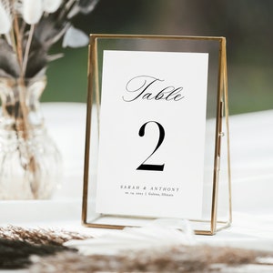 Minimalist Wedding Table Numbers, Calligraphy Table Numbers, Templett Table Numbers, Reception Table Numbers, 5x7, 4x6, 3x5, WLP-MRS 5202