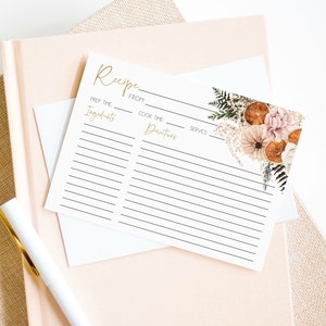 Boho Weihnachtsrezeptkarte, druckbare Rezeptkarte, Feiertagsrezeptvorlage, Sommerrezeptkarte, 4x6&quot;, Bearbeiten Sie mit TEMPLETT, WLP-CHB 5142