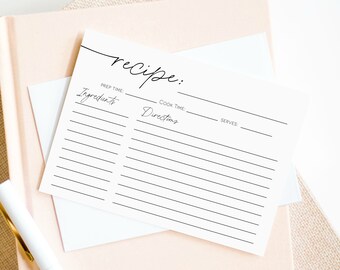 Printable Recipe Card Personalized Recipe Template Download Simple ...