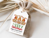 Christmas Gnomes Tag, Gingerbread Gift Tag, Christmas Tag Template, 2x3.5"  Printable Favor Tags, Teacher Gift Tag, TEMPLETT, WLP-CHT 4544