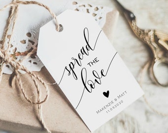 Spread the Love Tag, Wedding Favor Tag Template, Spread the Love Editable Tag, Wedding Favor Tag, Edit with TEMPLETT, WLP-SOU 1550
