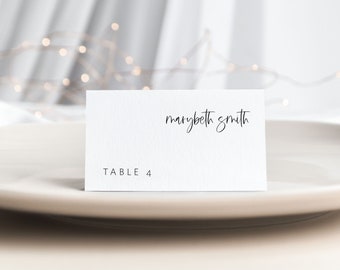 Modern Place Card Template, Wedding Escort Card Printable, Seating Card, Name Card, Instant Download, Edit with TEMPLETT, WLP-SIL 3582