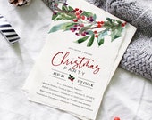 Christmas Invitation Printable, Holiday Invitation, Christmas Party Invitation, Instant Download, Edit with TEMPLETT, WLP2079