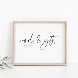 Minimalist  Cards and Gifts Sign, Cards and Gifts Sign Printable, Wedding Template, Templett Cards and Gifts, WLP-SRB 2934
