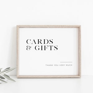 Minimalist Cards and Gifts Sign, Cards and Gifts Sign Printable, Templett Cards and Gifts, WLP-SLI 3003