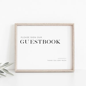 Please Sign our Guestbook, Templett Guestbook Sign, Modern Guestbook Sign, 8x10, TEMPLETT, WLP-SLI 2998