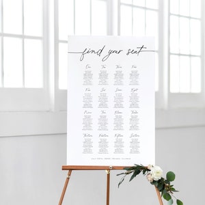 Seating Chart Wedding, Seating Chart Template, Printable Wedding Seating Plan, Edit with TEMPLETT, Modern seating plan, WLP-PRI 2762