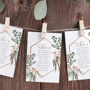 Boho Seating Chart Template, Bohemian Table Seating Cards, Find Your Seat Sign, Printable Seating Plan, Edit with TEMPLETT, WLP-BOH 2570